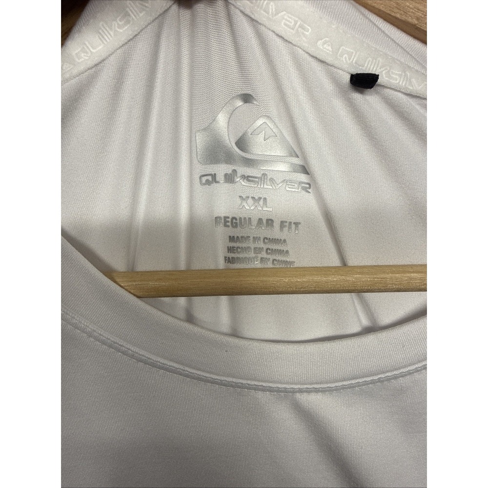 Quiksilver Mens XXL White Short Sleeve Regular Fit Logo Performance T-Shirt - Picture 4 of 14